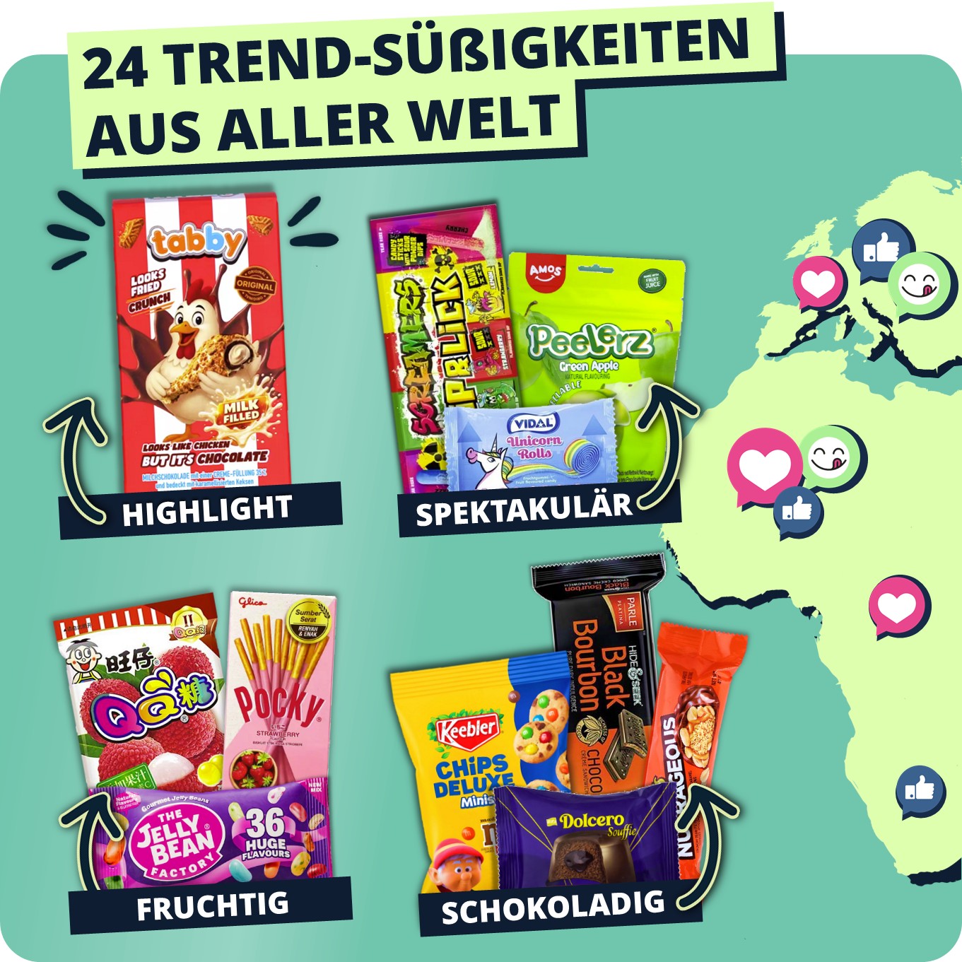 Adventskalender mit 24 Süßigkeiten aus aller Welt – Bild 2