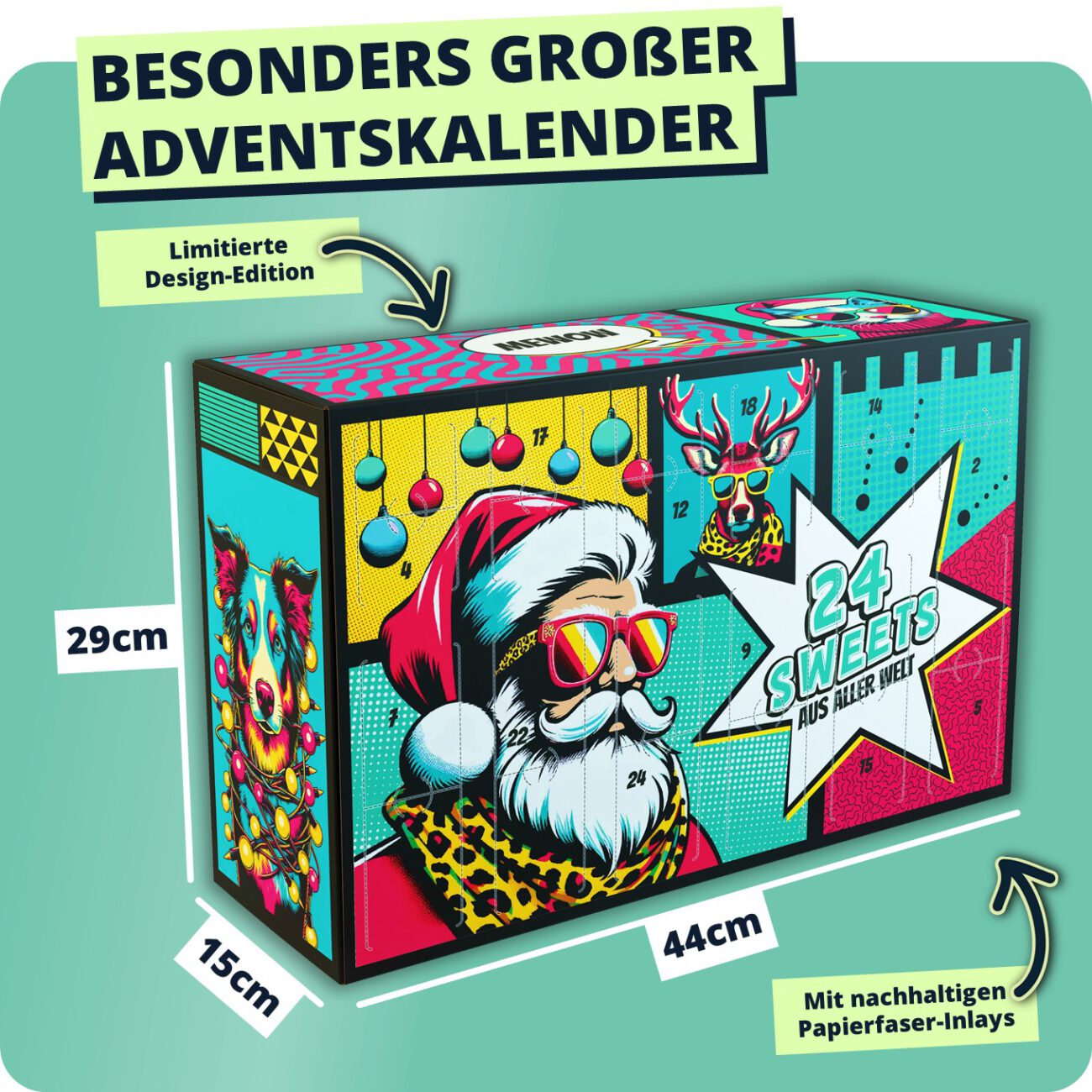 Adventskalender mit 24 internationalen Süßigkeiten – Bild 4